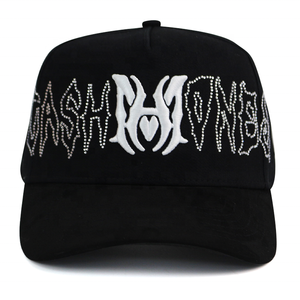 Sang trọng 3D thêu thạch Mũ <span class=keywords><strong>cap</strong></span> đau khổ cong vành bông mũ veracap đen bóng chày Mũ gorra - Product Image 1