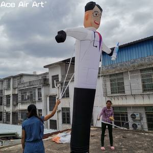 Tube gonflable personnalisé pour homme médecin pour la publicité hospitalière agitant le caractère aérien du danseur du ciel pour les promotions médicales et pharmaceutiques - Product Image 2