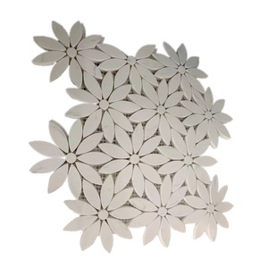 <span class=keywords><strong>Carrera</strong></span> Thassos-mosaico de mármol blanco pulido, diseño de mosaico de margaritas y flores - Product Image 1