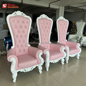 Sedie di Lusso Stile Principessa per Re e Regina, Troni Dorati per Eventi e Decorazioni Matrimoniali - Product Image 5