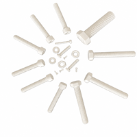 Sekrup, baut, dan mur keramik zirkonia alumina berinsulasi suhu tinggi, kepala hex, kepala countersunk, kepala tombol, ukuran M2-M10