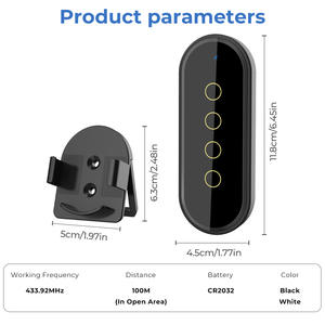 Interruptor Remoto Táctil Inalámbrico Rf433 de 4 Vías, Módulo de Control Inteligente para el Hogar con Función de Encendido/Apagado por Wifi, Alimentado por Batería - Product Image 4