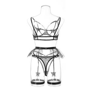 Оптовая продажа, лидер продаж, европейский и американский сексуальный бюстгальтер для пожилых женщин, сексуальное нижнее белье с вышитыми бабочками, сетчатый пояс с подвязками для женщин - Product Image 6