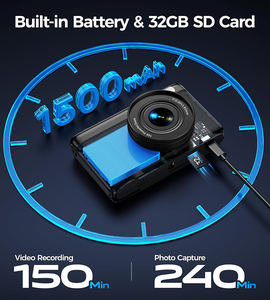 Cámara Digital 4K <span class=keywords><strong>HD</strong></span> con <span class=keywords><strong>Pantalla</strong></span> Táctil LCD, Zoom 16x, Sensor CMOS, Tarjeta SD, Ultra <span class=keywords><strong>HD</strong></span>, WIFI, Grabadora Portátil - Product Image 5