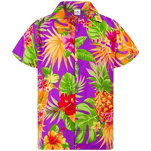 <strong>Mens</strong> <strong>Hawaiian</strong> Shirts Pineapple Tops Striped Blouse Novelty Hawaii Wear <strong>Fancy</strong> Fruit Print Clothes Beach Shirt - Product Image 3