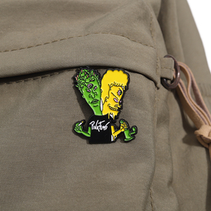 Broches en émail de films de dessins animés drôles <span class=keywords><strong>Beavis</strong></span> et Butt Head Broches Insigne de revers en métal Cadeau de bijoux de mode - Product Image 3