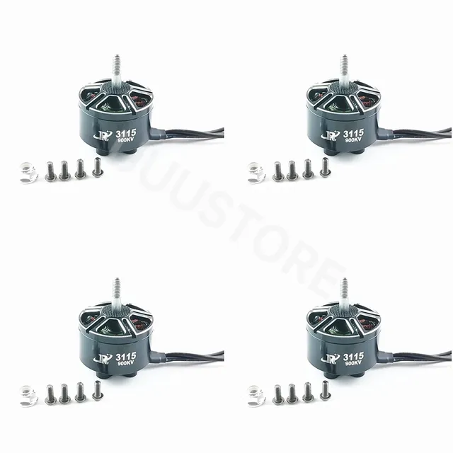 4PCS FPVKING 3115 900KV 3-6S High Speed Brushless Motor for Long Range RC FPV Racing Helicopter Metal