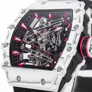 Reloj Mecánico de Lujo para Hombre, Modelo Rm Skeleton, Caja de Fibra de Carbono, Movimiento Visible, Correa de Nylon Negra, Deportivo y Elegante - Product Image 3