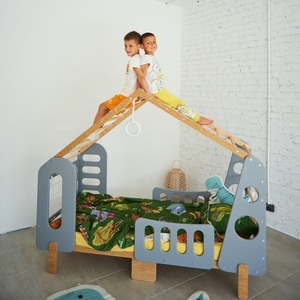 Монтессори кровать для малышей Крытый Тренажерный зал игровой домик джунгли тренажерный зал особенность деревянный для детей для спальни ванная комната уличная школа использование - Product Image 3