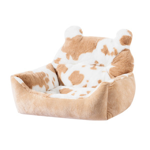 Washable Soft Comfortable Indoor Designer Luxury Cute Small Cow Pattern <b>Dog</b> <b>Sofa</b> Calming Donut Cat Pet <b>Dog</b> <b>Bed</b> - Product Image 1