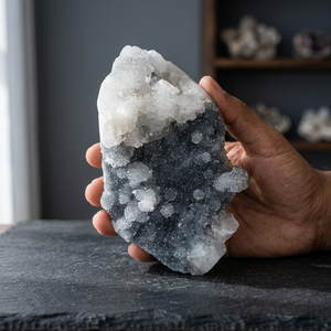 Géodes de calcédoine noire de qualité supérieure, spécimens minéraux naturels pour la décoration intérieure, la présentation aux collectionneurs, les cadeaux et la décoration. - Product Image 2