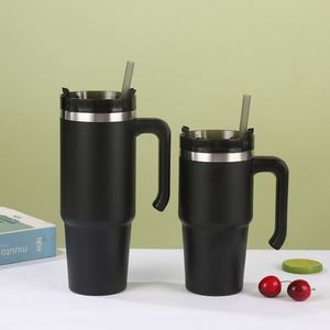 Gobelet de voyage isotherme en acier inoxydable de 20 oz avec poignée ergonomique confortable et couvercle à paille - Product Image 6