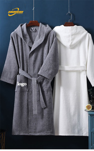 Logotipo personalizado 5 Star Hotel <span class=keywords><strong>Spa</strong></span> Toalla Tejido Invierno Engrosado Con Capucha Ropa para el hogar Albornoz de algodón Camisón de la <span class=keywords><strong>pareja</strong></span> - Product Image 5