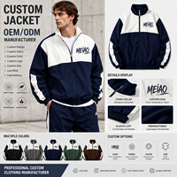 Veste de survêtement zippée pour homme, color block, en nylon léger, col montant, vêtements de sport décontractés, logo personnalisé, usine OEM ODM