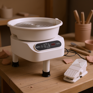 Tourne-poterie électrique 10 pouces à entraînement direct 350W pour l'art céramique et le bricolage, design moderne - Product Image 2