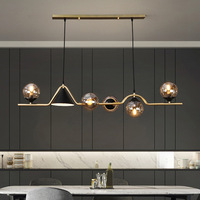 Lampes suspendues créatives de luxe minimalistes à une seule ligne en verre pour restaurant, bar, design noir pour salle à manger, bar