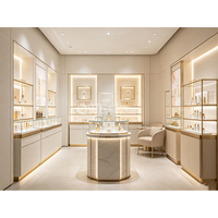 Aménagement de boutique de cosmétiques minimaliste moderne - Vitrine de présentation sur mesure pour le maquillage