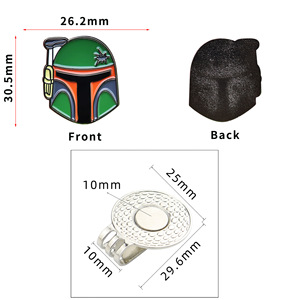 Accesorios de <span class=keywords><strong>Golf</strong></span>, Marcador de Pelota Creativo, Marcador de Posición de Pelota Guerrero Blanco y Negro, Clip para Gorra de <span class=keywords><strong>Golf</strong></span> - Product Image 6