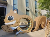 Roue à Billes pour Hamster, Équipement de Jeu Non Motorisé, Structure en Bois et Acier à Entraînement Manuel, Certifiée CE pour Parcs d'Aventures Intérieurs et Extérieurs