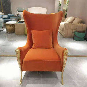 Ghế Cánh Tay Sang Trọng Phong Cách Ý Phòng Khách Cao Trở Lại Giải Trí Vàng Kim Loại Chân L Sofa Tay Ghế - Product Image 5