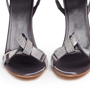 <b>Big</b> Size 46 Women <b>Bow</b> Knotted High Thin Heels Sandals Summer Bling Diamonds Dress Stiletto Ankle Buckle Shoes - Product Image 6