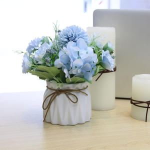 Flor Artificial en Maceta, <span class=keywords><strong>Hortensia</strong></span> Artificial, Bonsái, Rosa para Decoración del Hogar, Decoración de Bodas, Centros de Mesa, Flores - Product Image 5