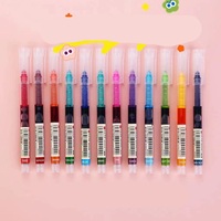 Pulpen Gel Cair Cepat Kering Ujung Jarum Penuh Tinta Karbon untuk Menulis Ujian Pelajar Grosir