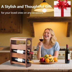 Estante de madera para vino, almacenamiento duradero de 5L para botellas de vino tinto y champán, uso doméstico en bares - Product Image 1