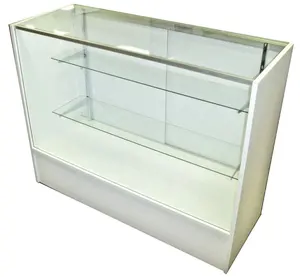 70inch Wooden Glass Display Counter Full Vision Smoke Shop Showcase with LED Lighting