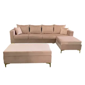 2023 novo modelo V sofá em forma de canto sofá secional por atacado com sofá estilo otomano americano europeu