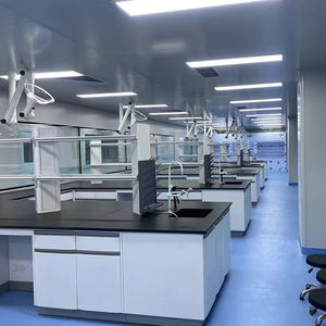 Mesa de Laboratorio Moderna de Acero para Cosmética y Química con Estantes y Cabina para Hospitales y Escuelas - Product Image 2