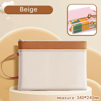 Sac de classement portable en tissu Oxford A4 avec fermeture éclair, personnalisable avec logo et motif imprimé, grande capacité pour étudiants et bureau
