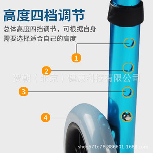 He Chao <b>Walker</b> Rollator YC8236X With Seat And Wheels For <b>Elderly</b> Mobility Assistance - Product Image 3
