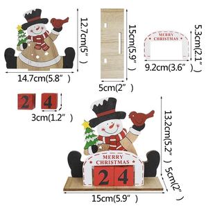 18cm Compte à rebours pour Noël Calendrier <span class=keywords><strong>de</strong></span> l'Avent en Bois Père Noël <span class=keywords><strong>Bonhomme</strong></span> <span class=keywords><strong>de</strong></span> <span class=keywords><strong>Neige</strong></span> Elk Ornement <span class=keywords><strong>de</strong></span> Maison Décoration Nouvel An 2024 - Product Image 6