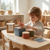 Jeu de correspondance sensoriel triangulaire en bois Montessori OEM personnalisé avec cartes de référence des textures et couleurs, pour le rangement et la stimulation géométrique