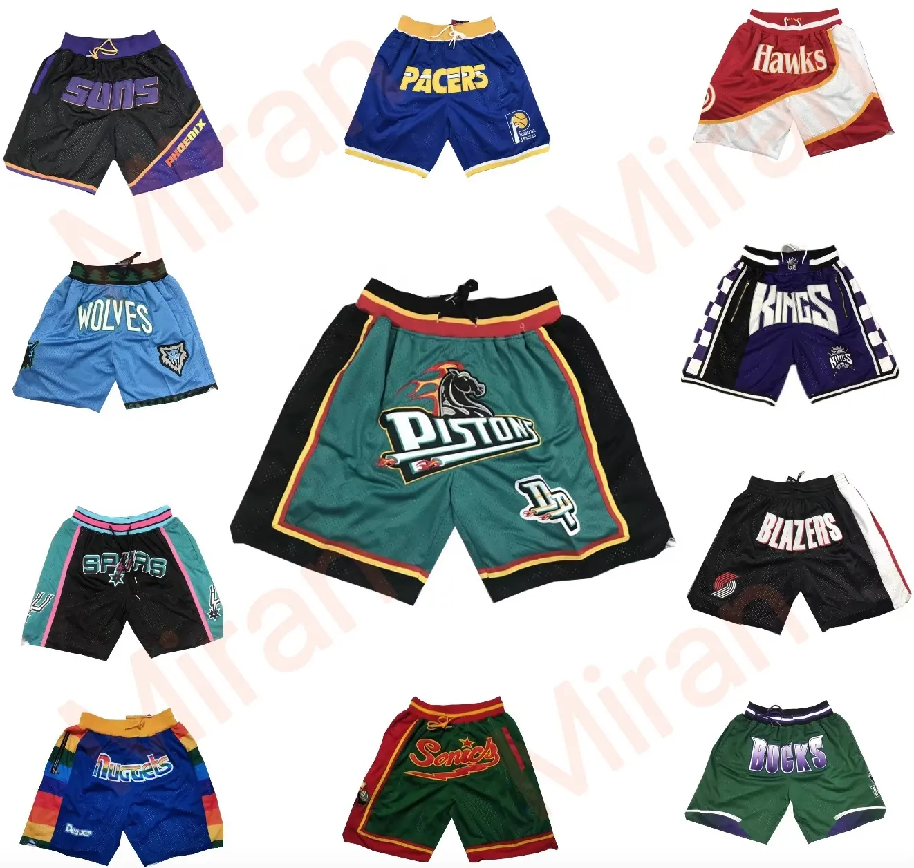 Großhandel New Just Herren Blazer Don Tasche Pacer Basketball Shorts Spur Hip Hop Stickerei Mesh Sport King Wear Buck