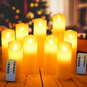 Kit de Velas LED sin Llama con Control Remoto, Pilares LED Dobles con Control Remoto, 9 Piezas para Iluminación de Eventos a Gran Escala, Velas LED de Parafina - Product Image 2