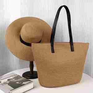Ensemble Chapeau et Sac Faits Main de Haute Qualité en Gros – Personnalisable pour Vacances, Plage, Tendance Estivale – Sac et Chapeau de Paille pour Femme - Product Image 3