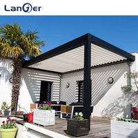 Kit de pergola persienne en aluminium rétractable électrique étanche pour extérieur avec arche et gazebo pour pavillon de jardin