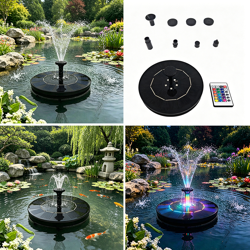 5 LED Lights Waterproof Solar Powered Fish Pond/Pool Decoration Water Pump Light with Remote Control