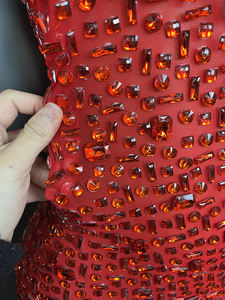 <span class=keywords><strong>Robe</strong></span> de soirée à paillettes Vêtements de <span class=keywords><strong>grossesse</strong></span> de luxe avec strass <span class=keywords><strong>Robe</strong></span> de soirée à manches longues pour femme élégante - Product Image 2