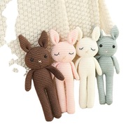 100% fait à la main lapin en peluche jouets bébé mouton jouets bébé Crochet tricoté lapin Amigurumi tricoté fascinant doux lapin jouets