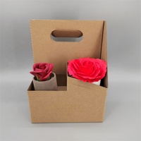 Boîtes cadeaux en carton ondulé brun recyclé pour l'expédition de fleurs, emballage de luxe personnalisé, revêtement UV, laminage mat