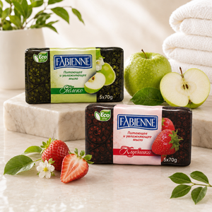 Fabienne 5 x 70 g Vegan Toilet <b>Soap</b> Value Pack in Strawberry Lemon Apple and Wild Berries Scents for Gentle Daily Factory Direct - Product Image 3