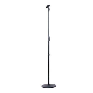 Soporte de Micrófono de Piso Ajustable en Altura, Base Redonda, Soporte Metálico para Micrófono, Color Negro, Fácil de Instalar, para Estudio y Uso en Vivo - Product Image 1