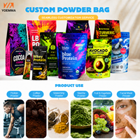 Sachets individuels refermables en PE pour poudre nutritionnelle, mini-sachets en aluminium à fermeture éclair pour échantillons de boissons et suppléments sportifs