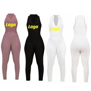2023 Poly Spandex acanalado de punto sin mangas Crop Top y pantalones largos Legging 2 conjunto de dos piezas <span class=keywords><strong>Shane</strong></span> ropa de mujer ropa de otoño - Product Image 1