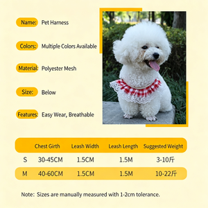 Nouvelle laisse de traction anti-évasion pour chat et petite chenille, sangle de poitrine réglable pour chien Teddy Bear, par le fabricant - Product Image 2