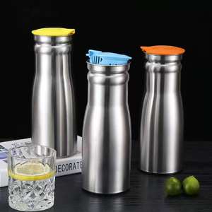 Bouilloire à eau froide en acier inoxydable de haute qualité Zunck, capacité de 1 L, non toxique et écologique avec couvercle pour le camping, utilisation en extérieur, cadeau - Product Image 1