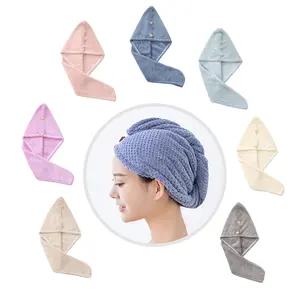 Custom Logo Voor Vrouwen Soft Salon Föhn Handdoek Wrap Microfiber Haar Handdoek Tulband